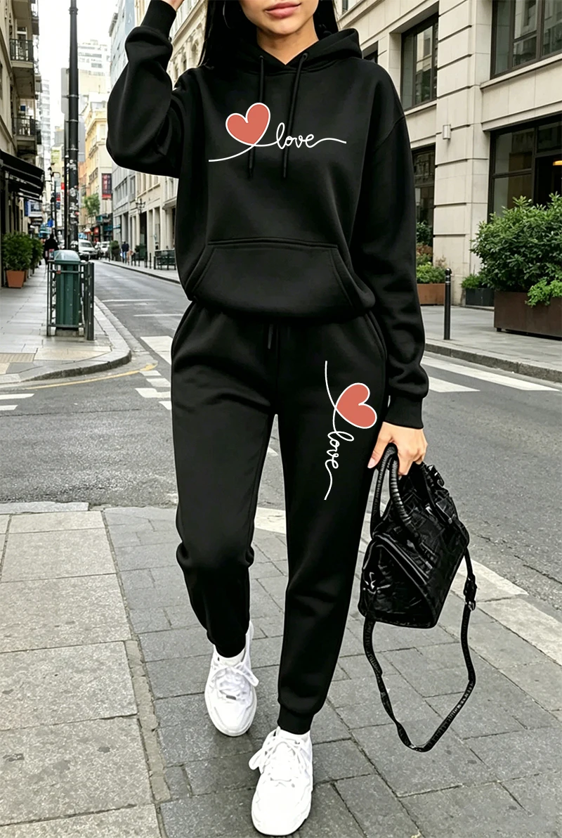Outdoor Sports - Tuta da donna con stampa, felpa